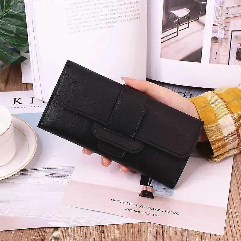 Wallet PU Leather Women Wallets Luxury Long Hasp Fold-over Pattern Coin Purses Female Brand Solid Colors Thin Clutch Phone Bag