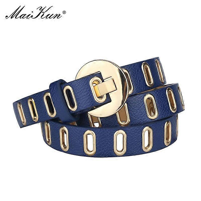 Maikun New Grunge Womenחגורה חור מתכוונן גראנג' חגורות פאנק לנשים אבזם סיכת סגסוגת PU עורחגורות חגורה