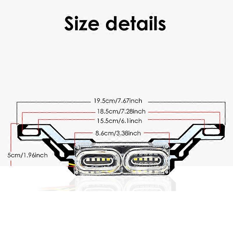 Motorcycle DRL Strobe brake Lamp LED Flash Stop Light flow RGB colorful LED License Plate tai police warning day light DC 12VMotor Vehicle Lighting