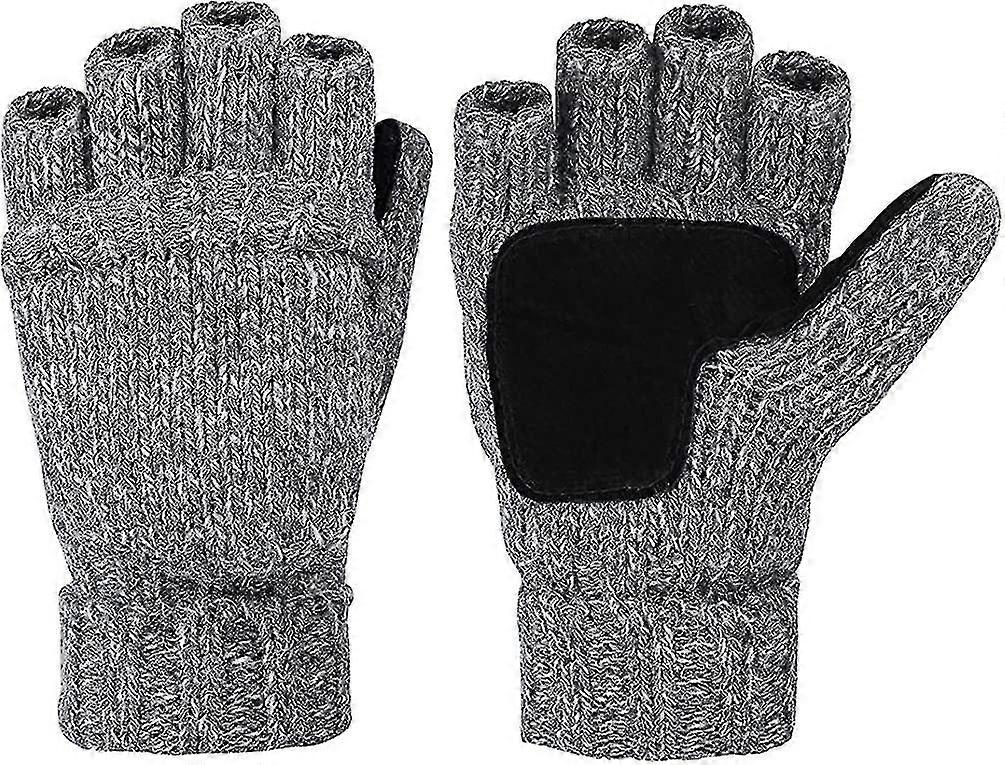 Gloves Warm Wool Mittens Mitten Gray