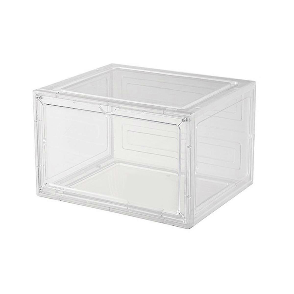 Oppgrader Harder Solid Plastic Hat Organizer for Baseball Caps, Stackable Hat Storage Box, holder med klar magnetisk dør B