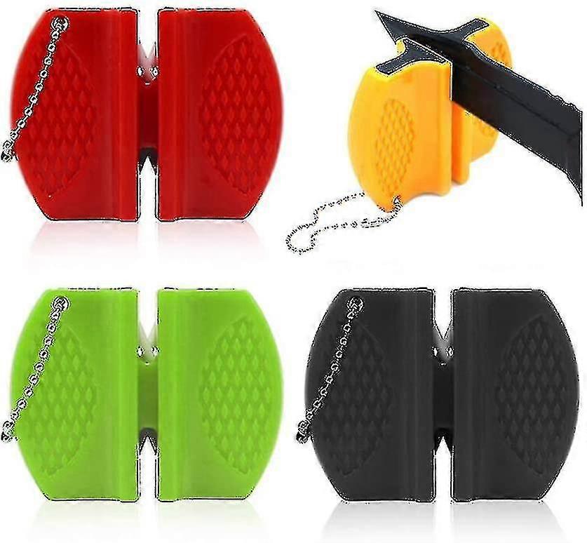 4pcs Portable Kitchen Knife Sharpener, Thick And Thin Mini Pocket Knife