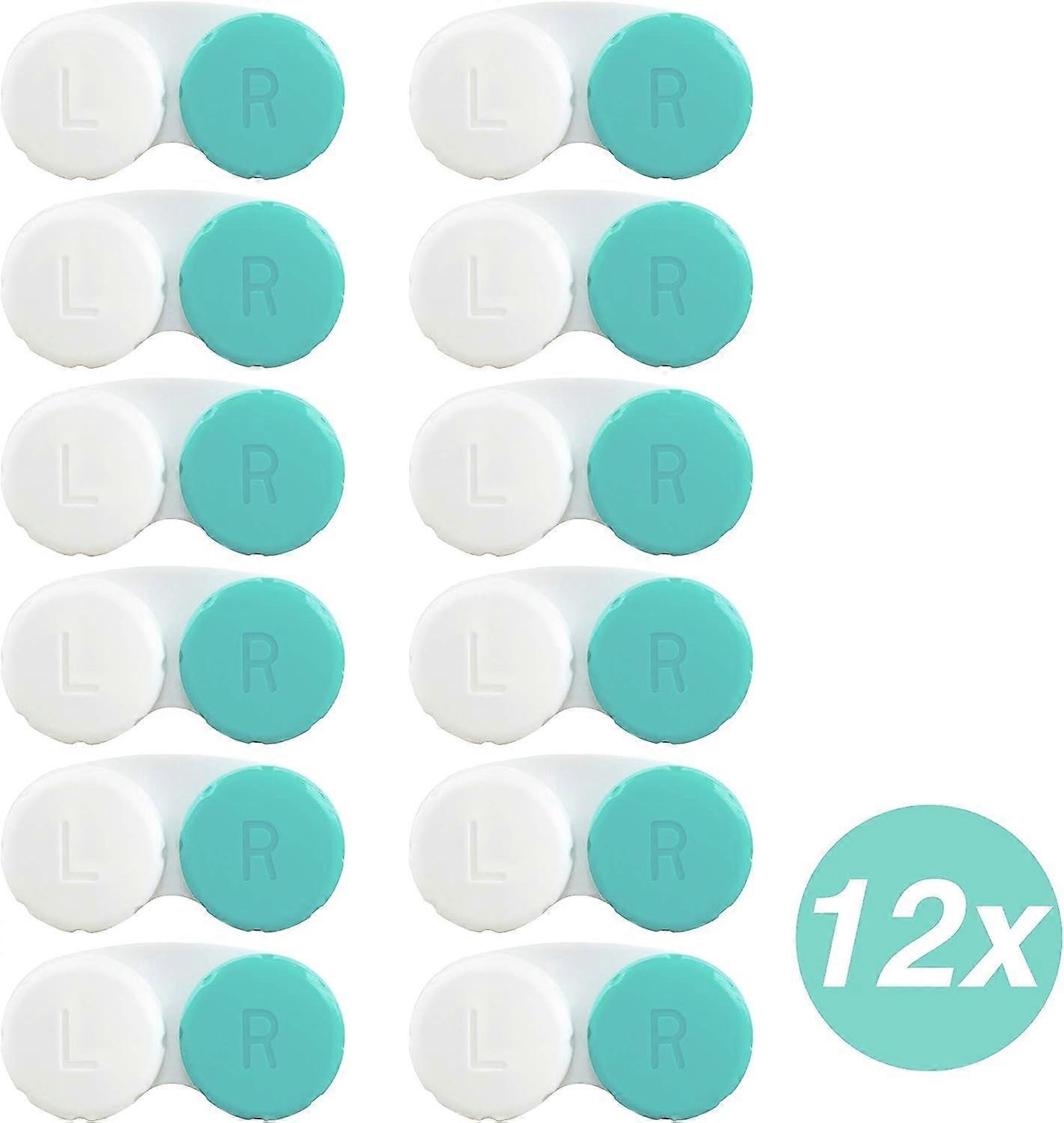 Contact Lens Case 12 pieces Contact Lenses Yearly Storage ideal for on the go Hygiene Green