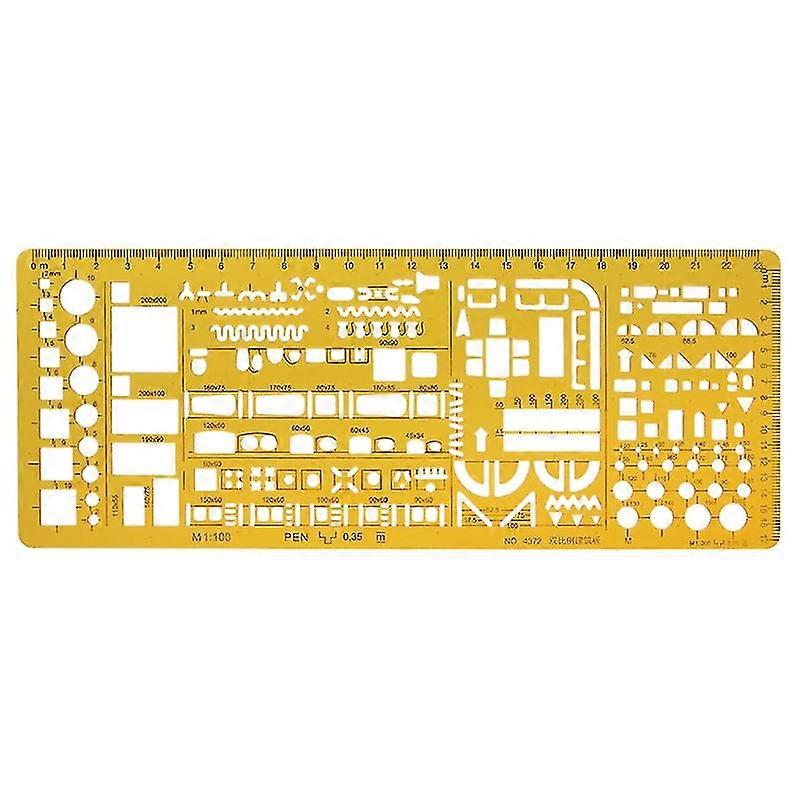 Professional Architectural Template Ruler Drawing Stencil Measuring Tool Student