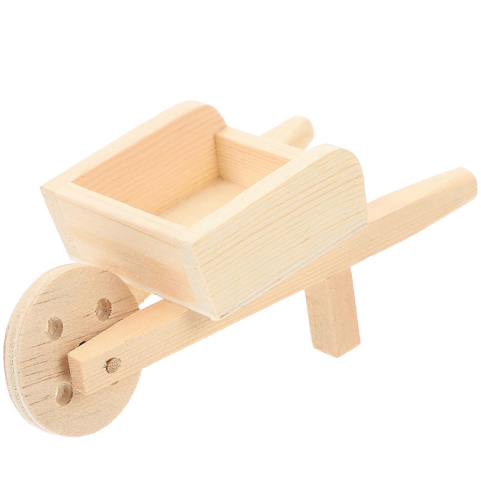 Tiny Cart Model Micro Landscape Wheelbarrow Model Farm Landscaping Wheelbarrow Prop