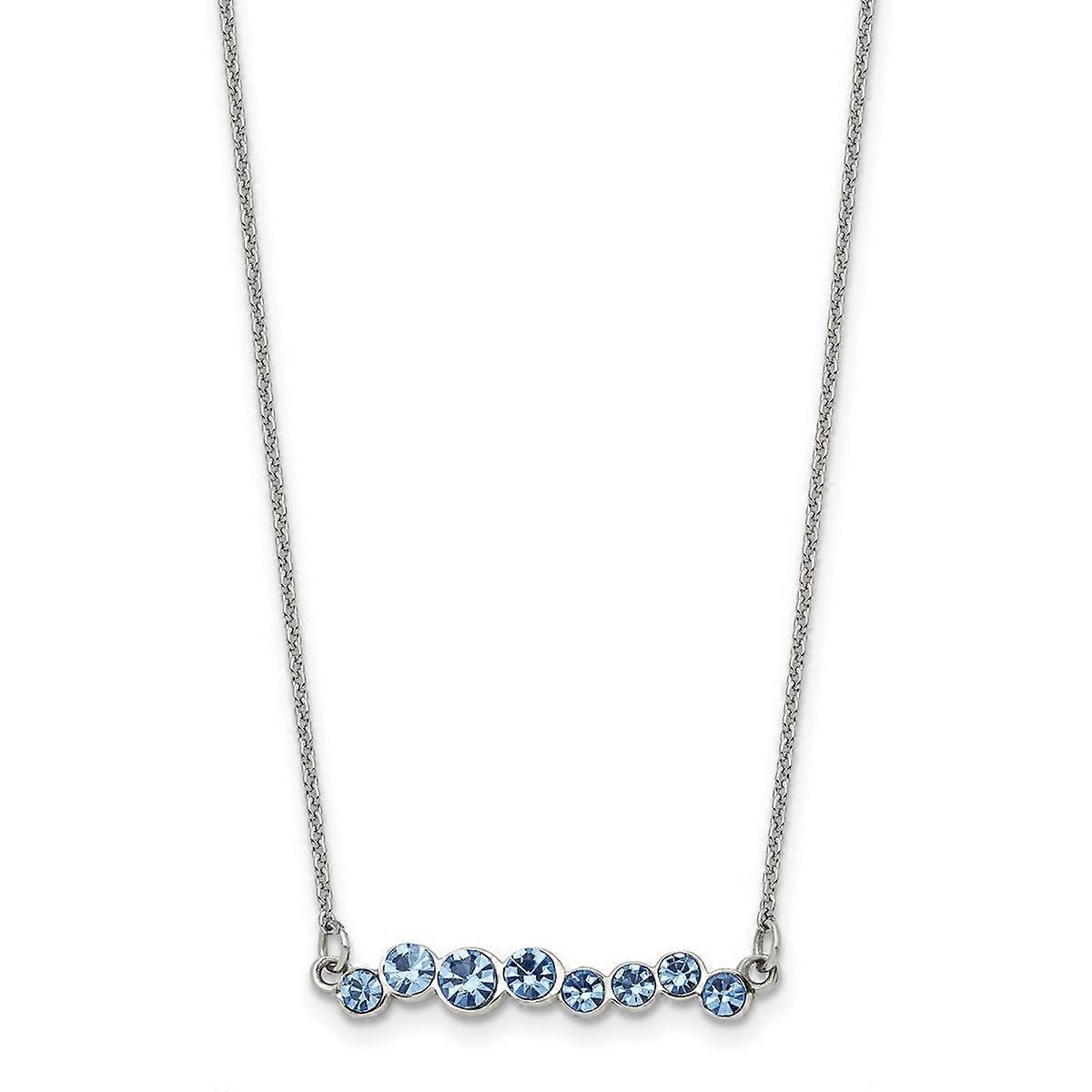 Barre de cristal Preciosa bleu poli en acier inoxydable de 30 mm Une chaîne forçat avec un collier d’extension de 2 pouces Chain-NEC de 16 pouces