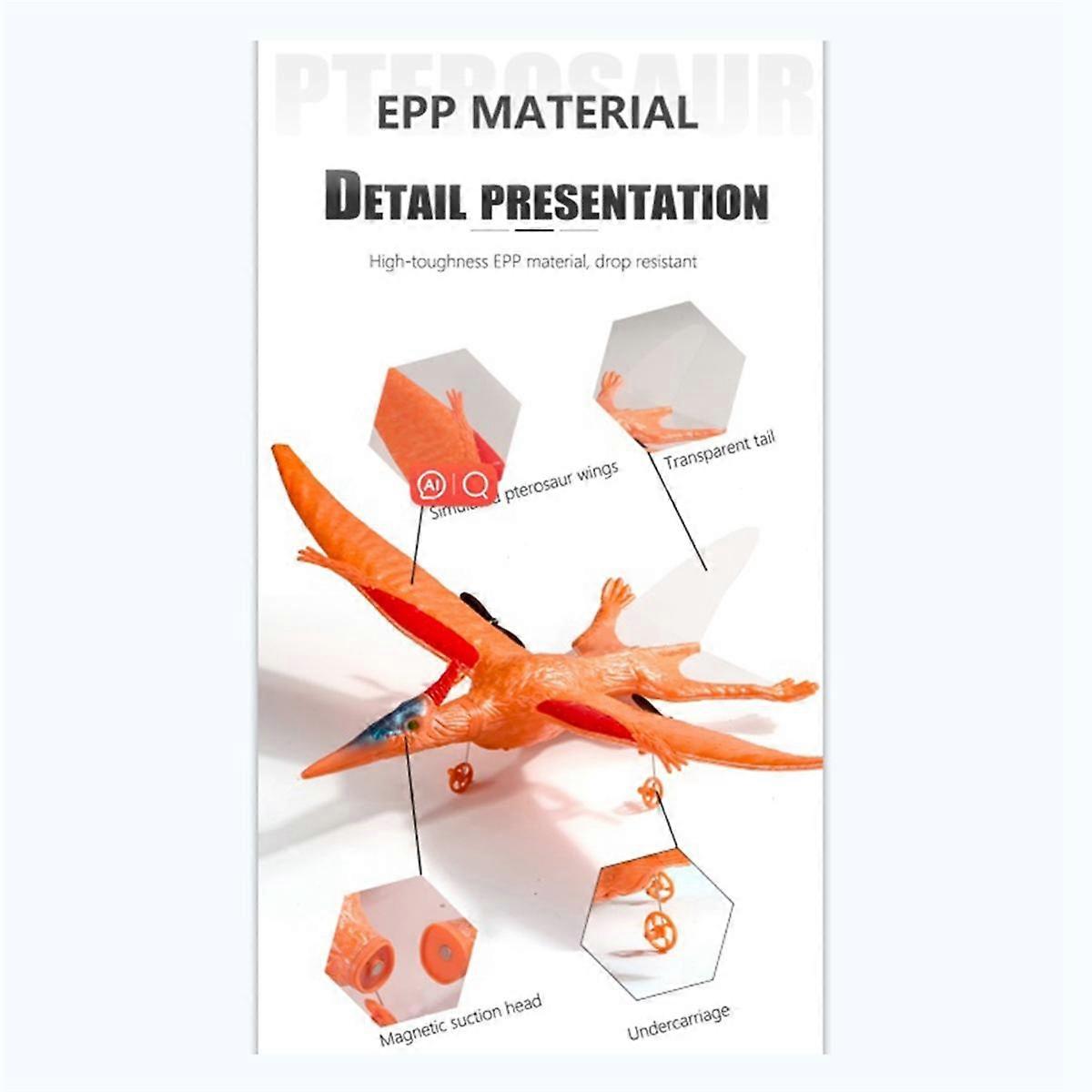 RC Plane Remote Control Pterosaur 2.4Ghz 2 Channels DIY RC Pterosaur Control EPP Foam Glider Toys (Two Batteries) A