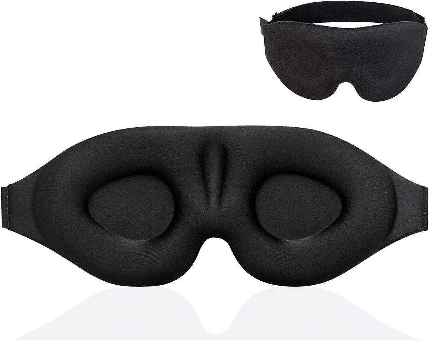2 Pack Sleep Mask 3D Contoured with Adjustable Strap