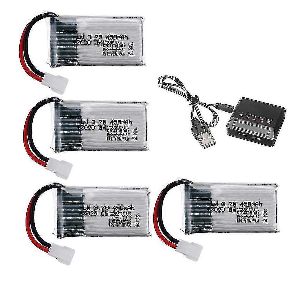 3.7v 450mah 25 Lipo Battery And Charger For X4 H107 H31 Ky101 E33c E33 U816a V252 H6c Rc Quadcopter Drone Part 3.7v Bateria JKW