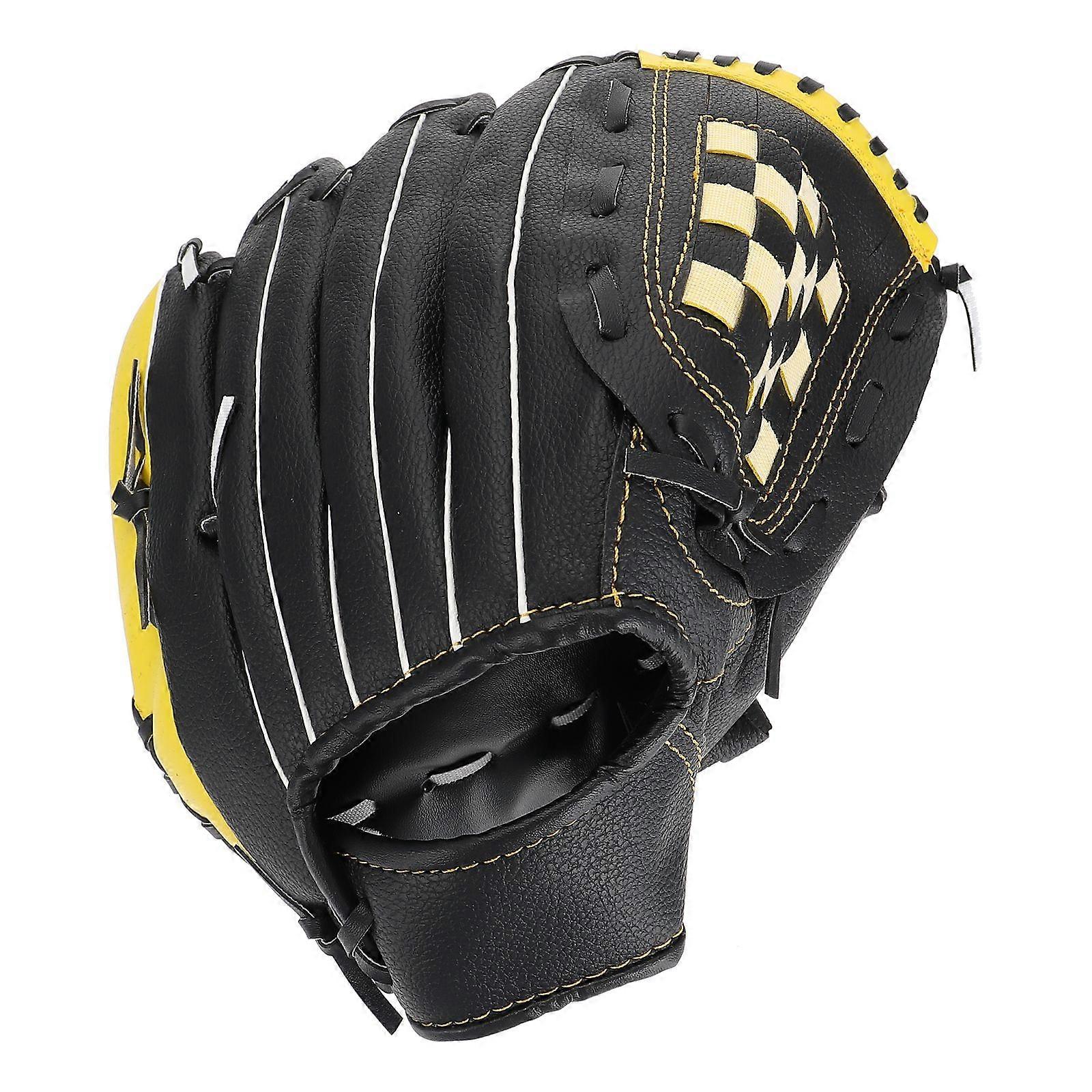1Pc Gant De Baseball Gant De Softball Pratique Gant Durable (Jaune Noir)