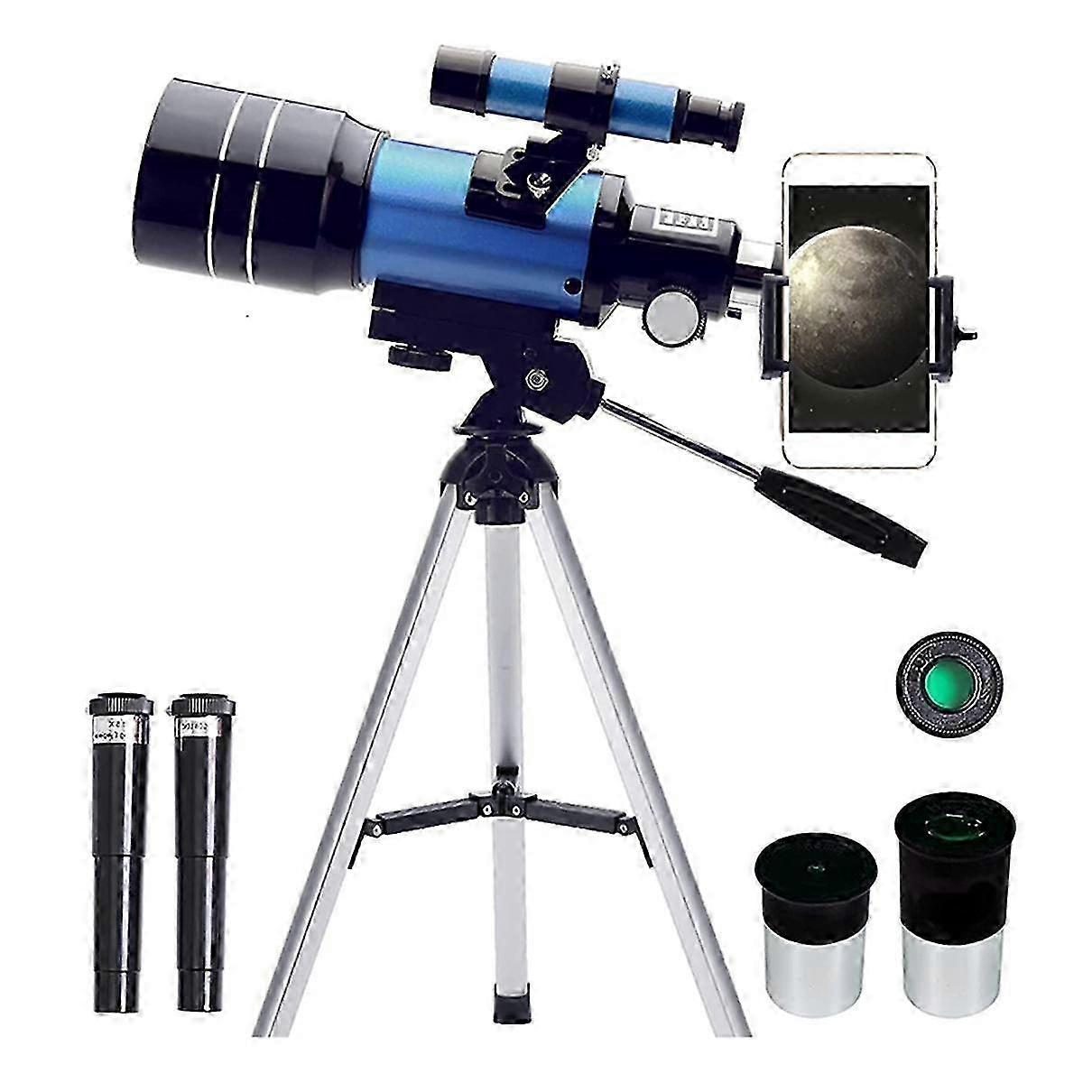 Top Telescope compatible with Adult Kids,70mm Aperture (15X-150X) Portable Refractor Telescopes compatible with Beginners,3