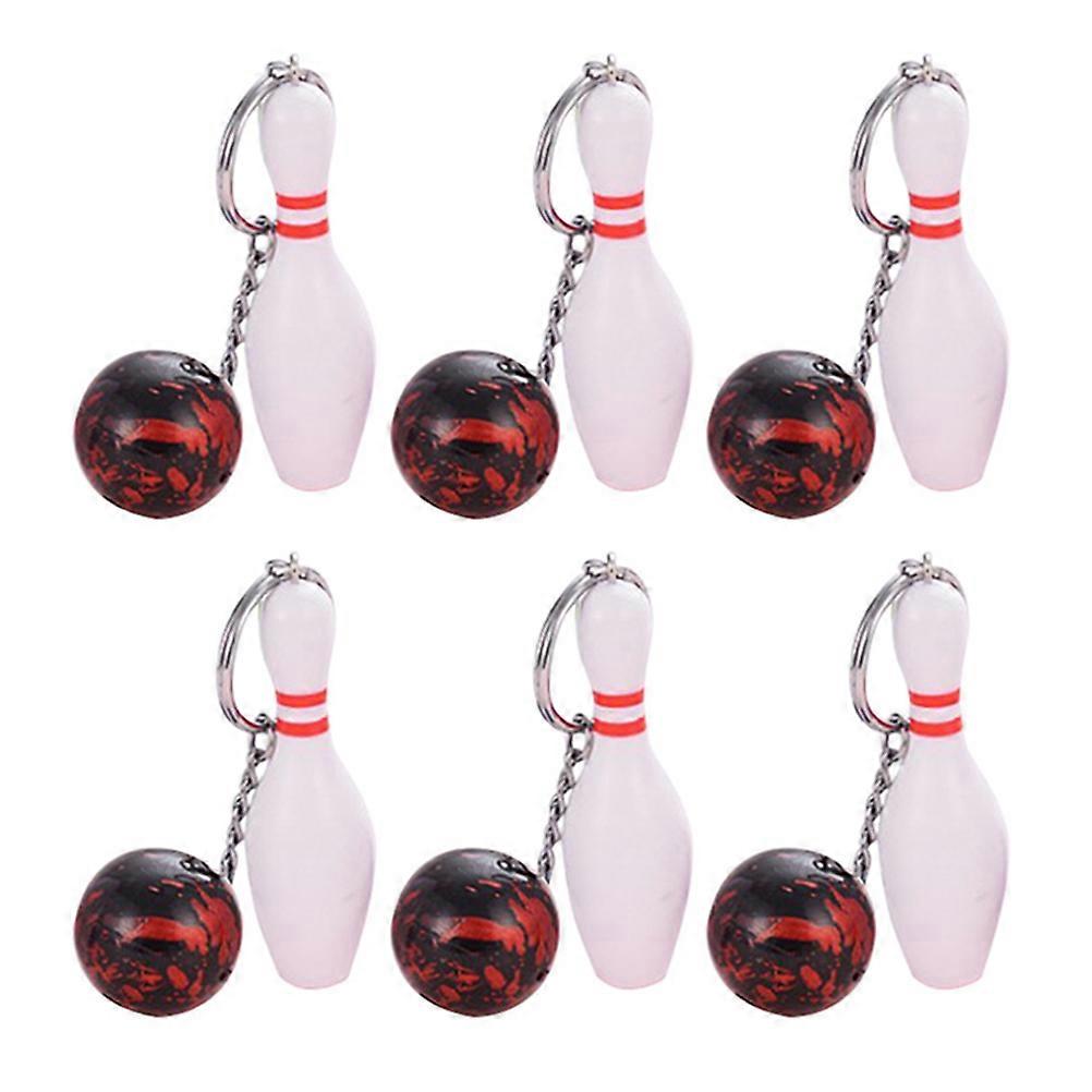 6 Pcs Volleyball Keychains Souvenir Keychain 2022 Sports Souvenir Keychain Purse Keychain Mini Bowling Keychain