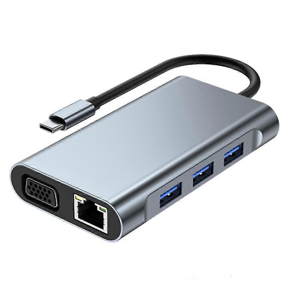 7 In 1 Typec zu Rj45 + hdmi + vga + pd + usb3.0 + 2.0x2 Mit 4kx2k (3840x2160)
