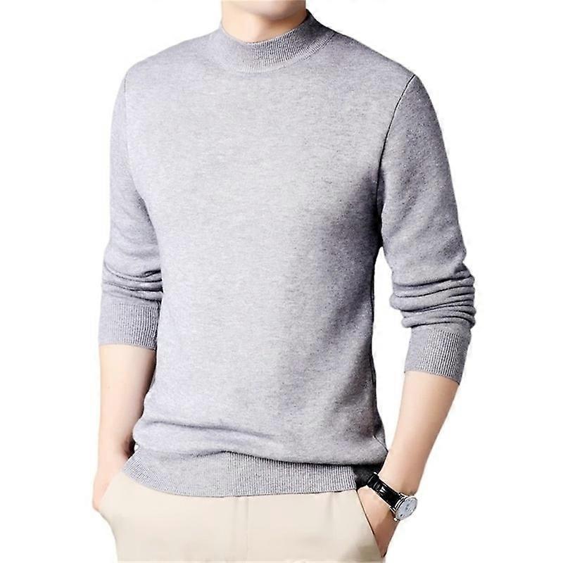 Men Sweater Solid Pullovers Mock Neck Spring And Autumn Wear Thin Fashion Undershirt Size M to 4XL Men Clothing