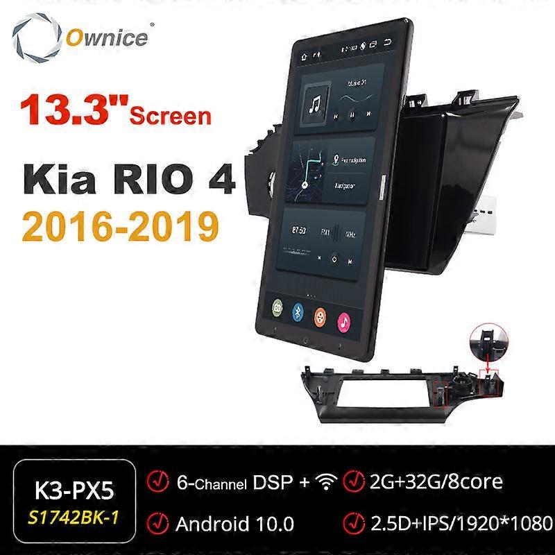 Tesla Style PX6 Android 10 Car multimedia Player Rotatable Navigation GPS Multimedia Head Unit For KIA RIO 4 2016-2019 Car Radio