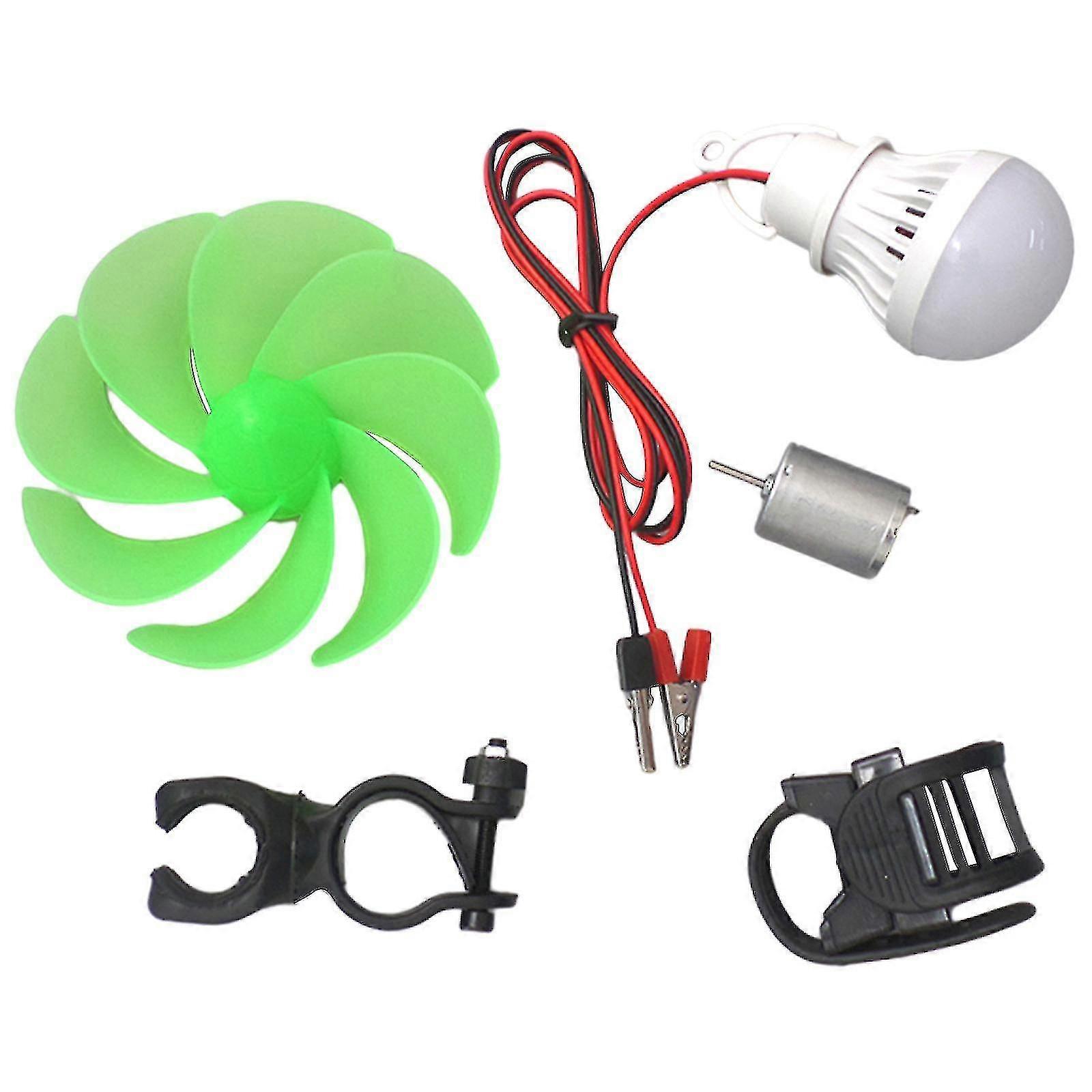 LED-Mikro-Windturbinen-Generator Gleichstrom mit Leistungsmotor kleine Rotorblätter DIY-Kit Neu