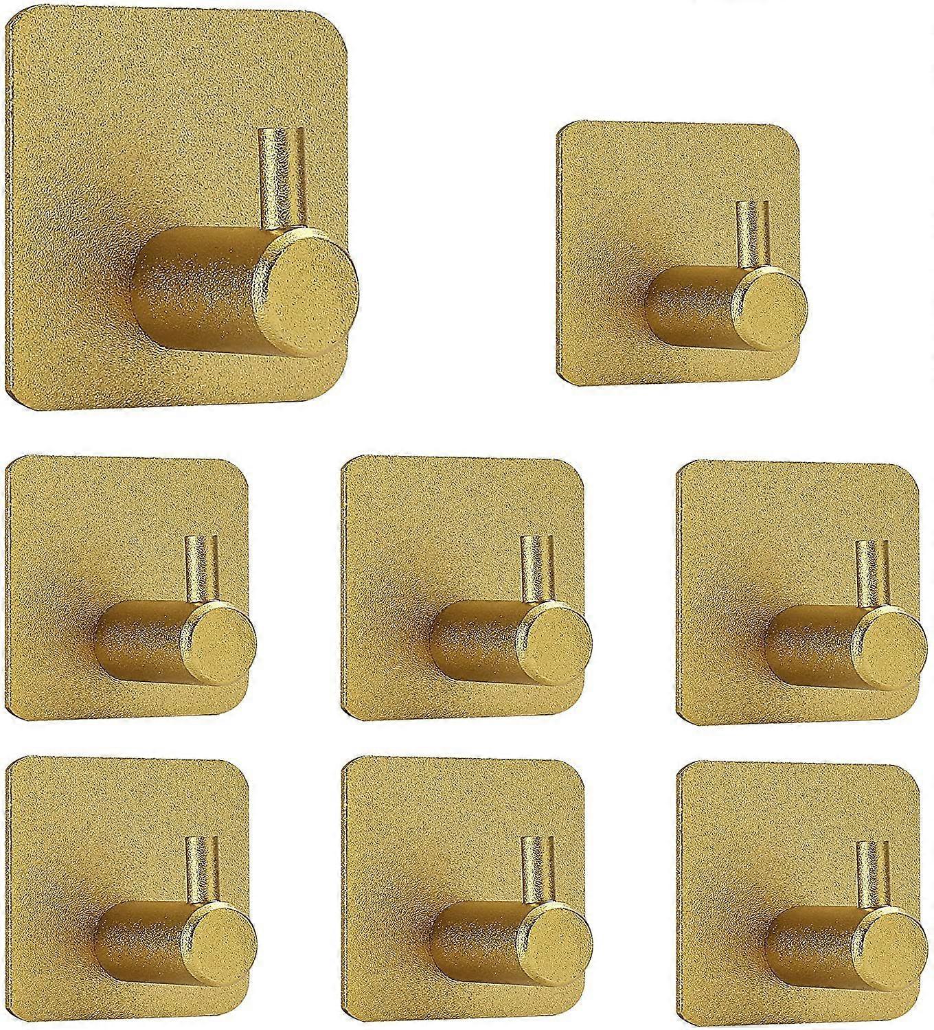 Adhesive Hooks Towel Hooks Self-Adhesive Hooks Self-Adhesive Wall Hooks Self-Adhesive Hooks Self-Adhesive Rustproof and Waterproof Gold Decor (Gold *