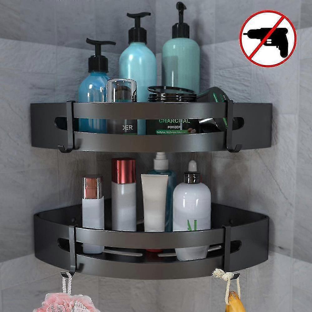 shelf triangle anti-rust storage punch-free thickening black bathroom