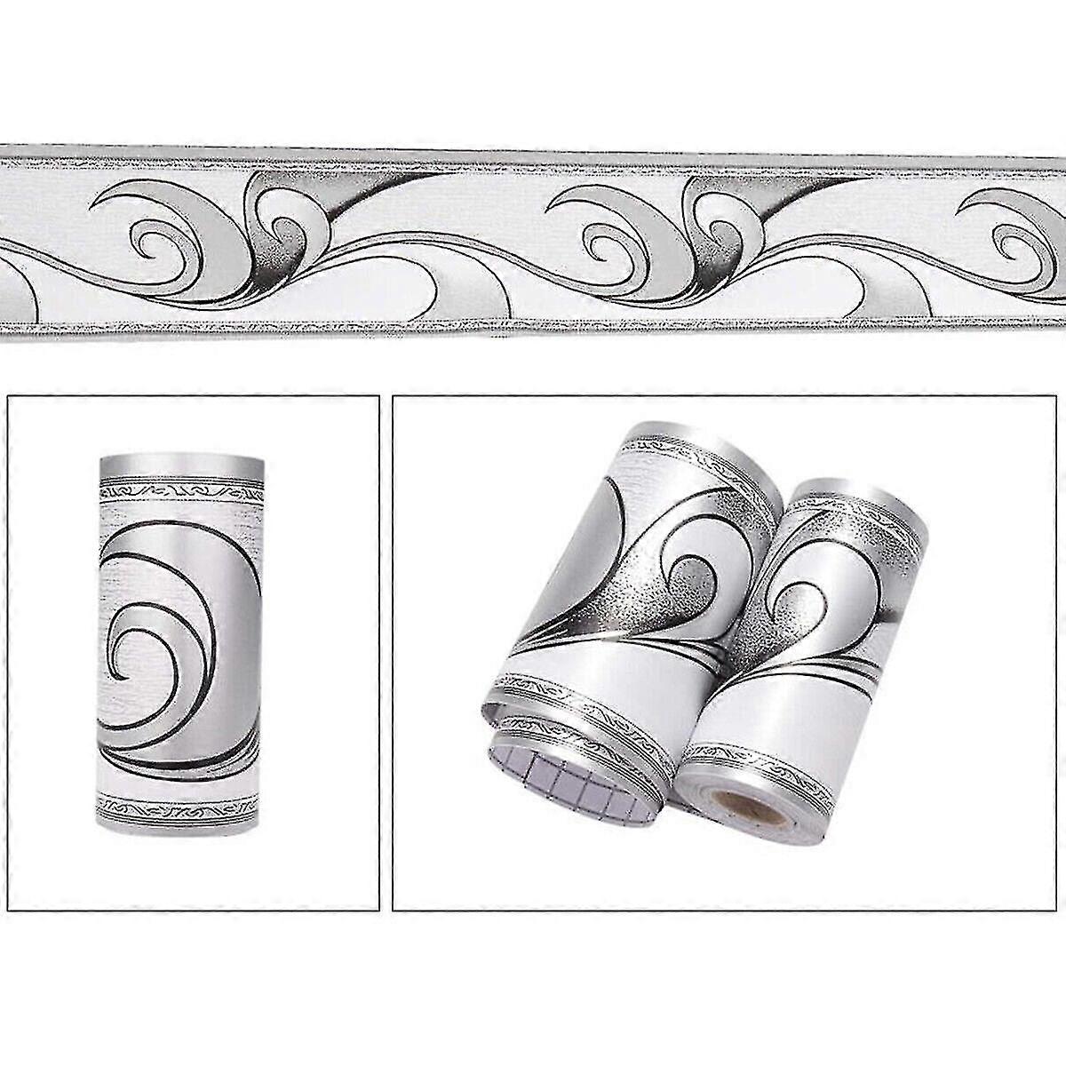 Self Adhesive Wall Skirting Border Line Wallpaper Rolls Sticker 10m Wave