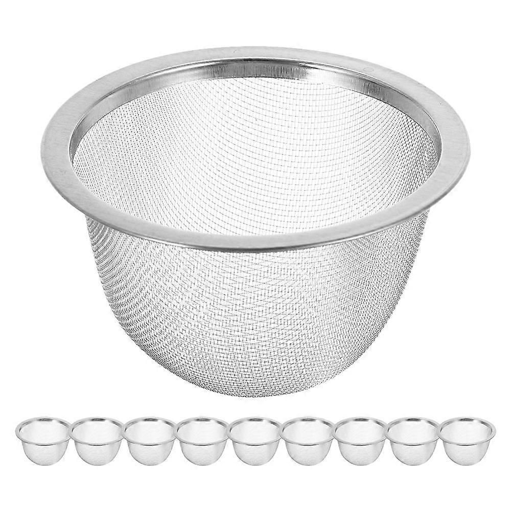 10pcs Stainless Steel Tea Infusers Fine Tea Filter Tea Strainer Teapot Filter Replacement