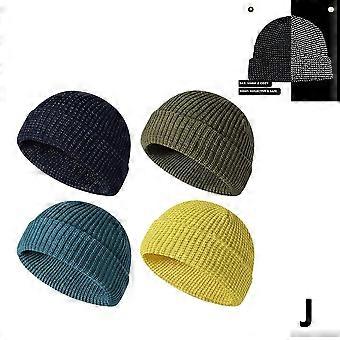 1 Pack Reflective Knit Beanie 100% Acrylic Breathable Stretch Unisex Safety Cap for Running Cycling Outdoor Winter Mat