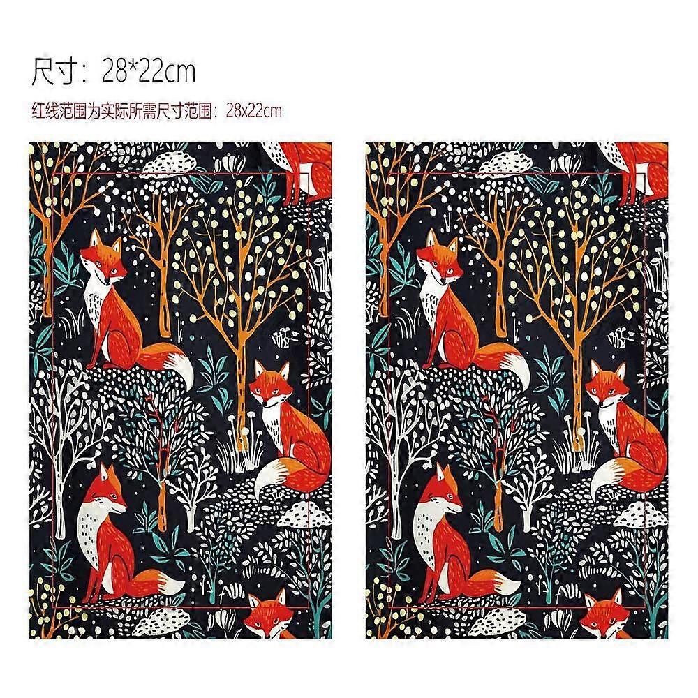 Cloth Book Cover Notebook Wraps Rectangle Fox 280x220mm