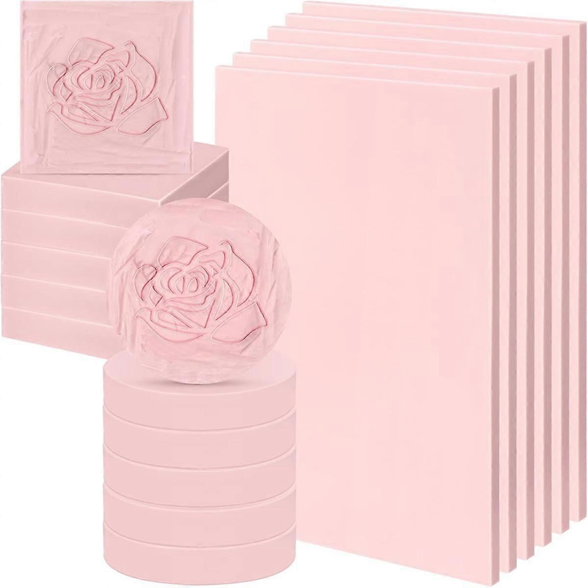 18 pezzi Rubber Stamp Carving Blocks Pink Soft Linoleum Blocks Carving Blocks Kit per Stamp Soft R