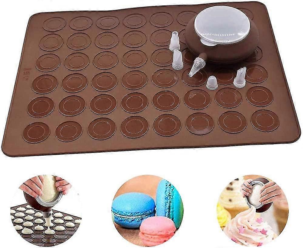 Macaron Baking Mold Silicone Dark Brown 38 X 28 Cm