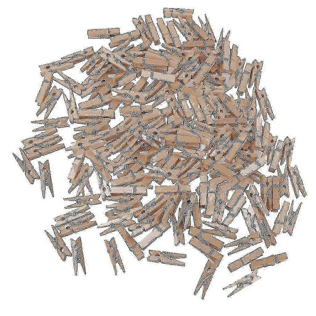 Lot de 200 pinces à linge en bois pour mariage, artisanat, photos, notes, mini-clips, 25 x 3 mm