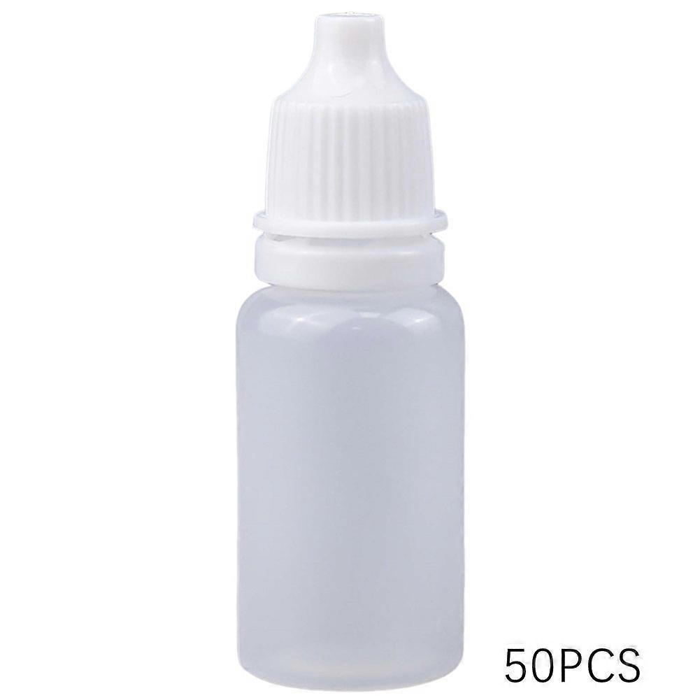 50pcs 10ml Dropper Bottles Leakproof Plastic Empty Containers with Childproof Cap for Home Travel