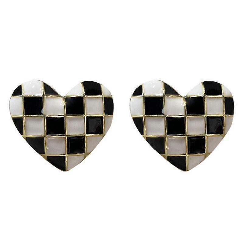 (Cercei Checkerboard Heart Stud