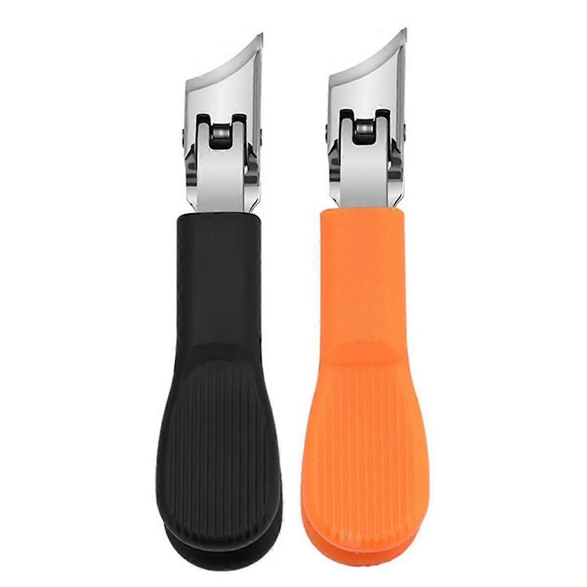 Fingernail Clippers for Men Stainless Steel Heavy Duty Toenail Clippers No Splash Nail Cutter Slanted Long Handle