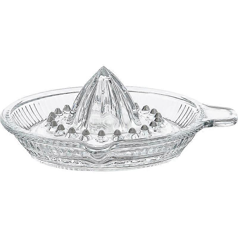 Glass Citrus Reamer - Crystal Juicer with Spout for Fresh Lime and Orange Juice, Durable Glass Construction, Easy Grip Design