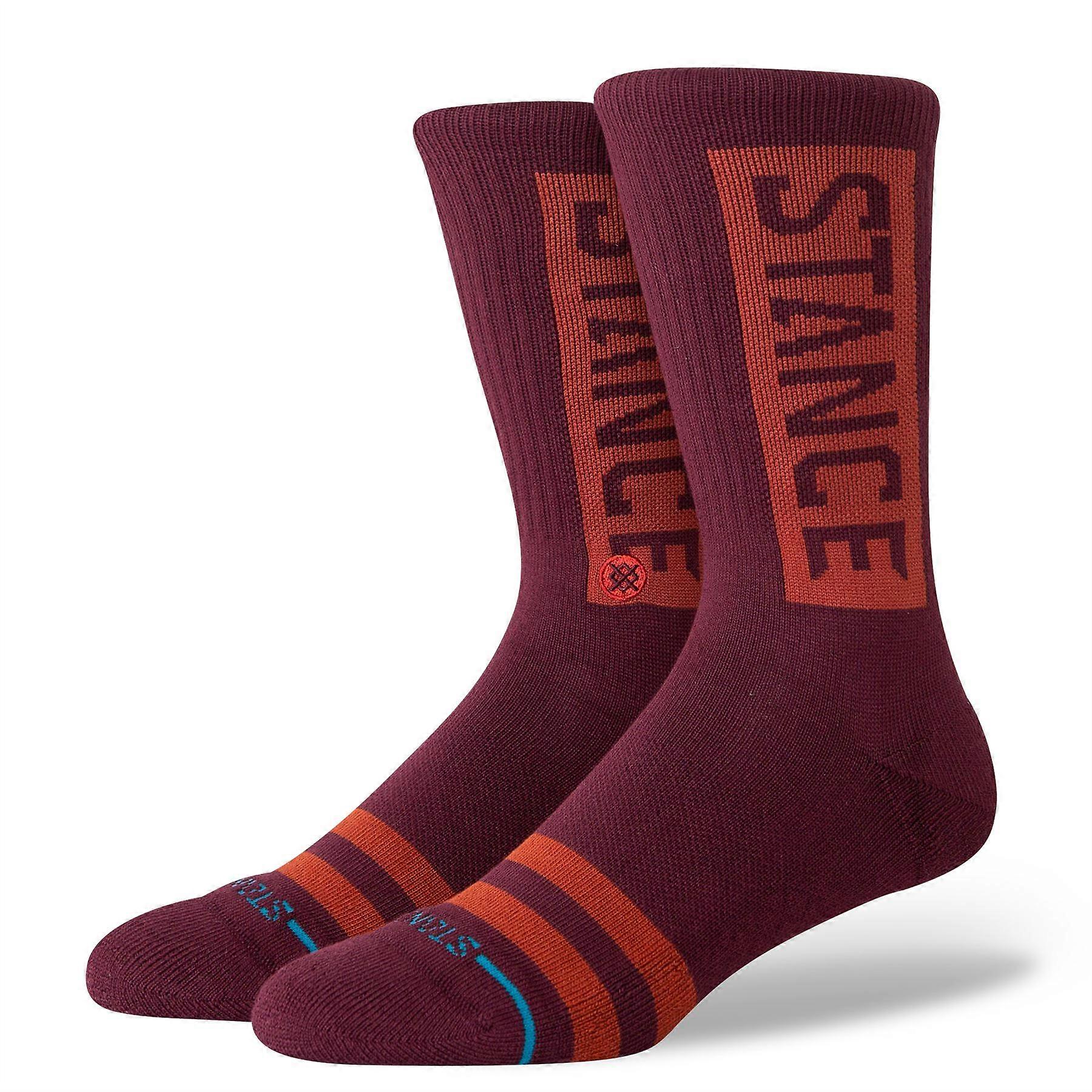 Stance Mens Crew Socks ~ OG wine