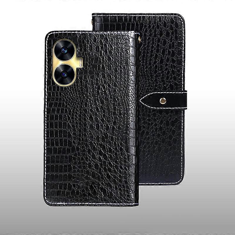 For Realme C55 4G idewei Crocodile Texture Leather Phone Case