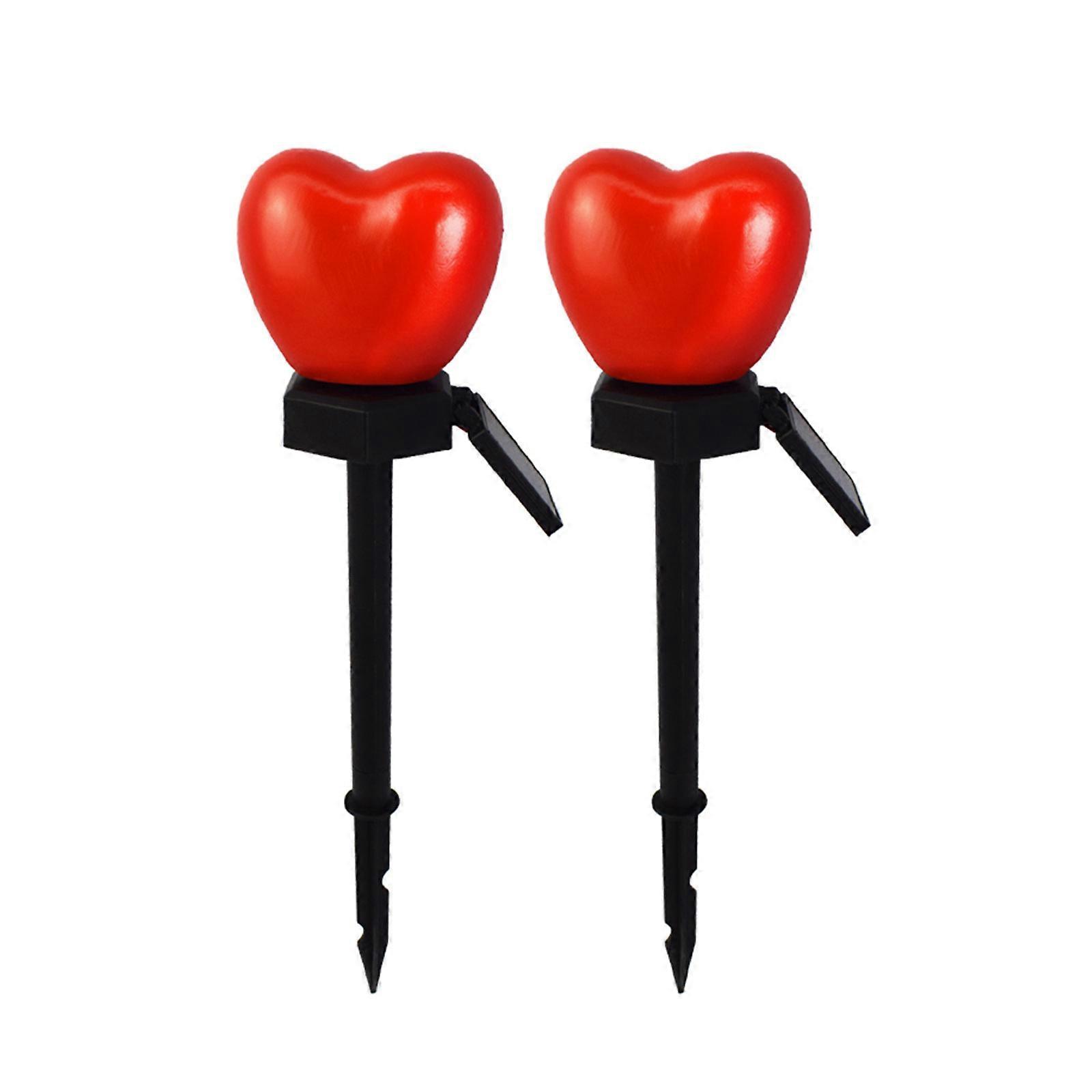 أضواء الحديقة الشمسية على شكل قلب 2 حزمة مصابيح مسار خارجية مقاومة للماء