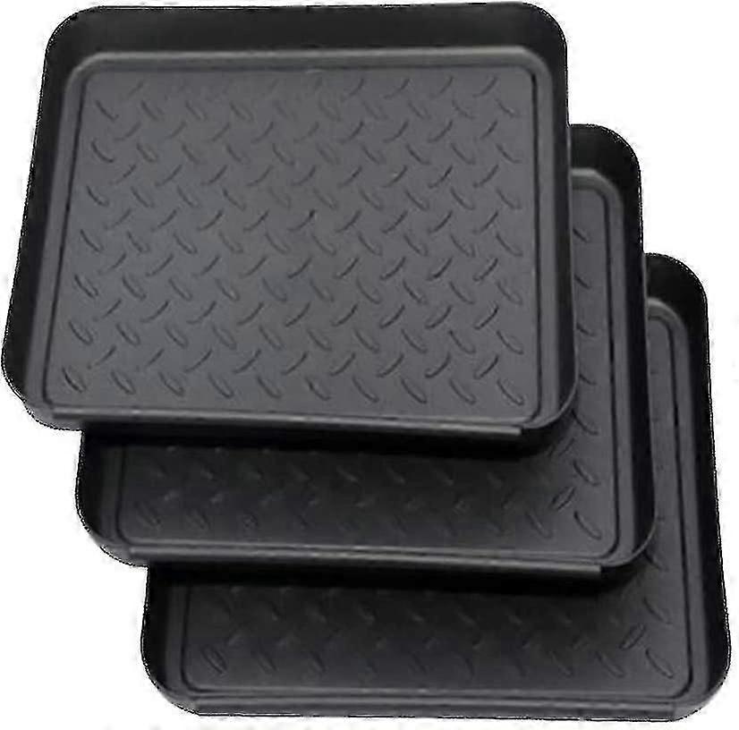 3pcs Shoe Drip Trays, Multi-purpose Black Plastic Boot Tray 35x27x3 Cm