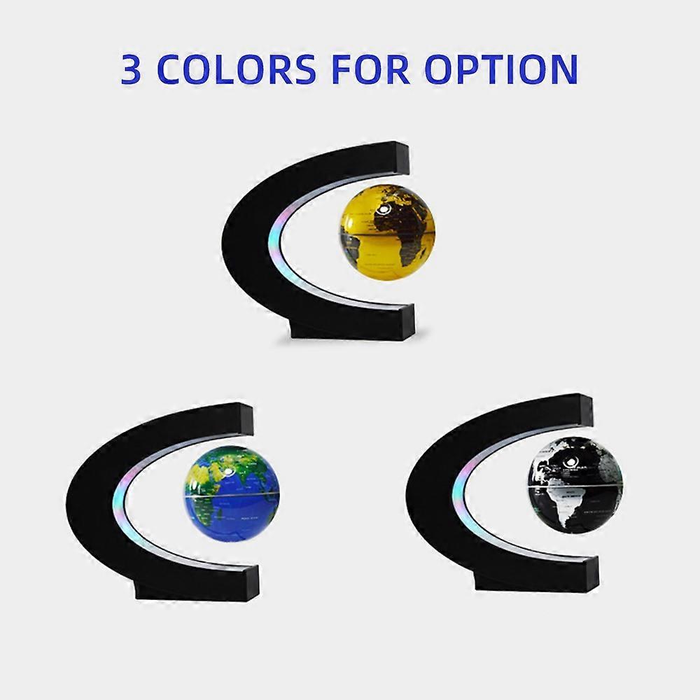 3 Inch Magnetic Levitation Floating Globe World Map Globe with C Shape Base LED Lights for Teaching 