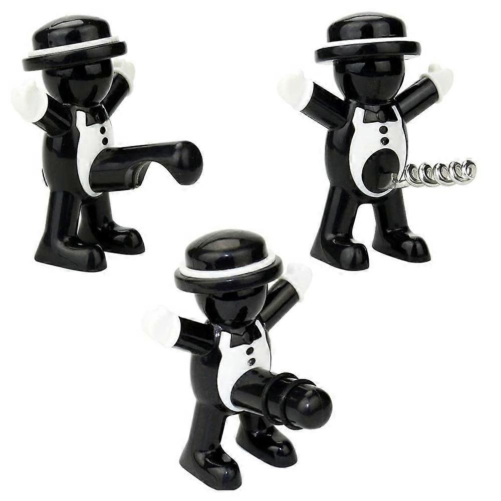 Black gentleman red wine cork wine bottle opener set 3D little red man beer bottle opener red wine preservation sealing tool