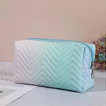 1 Pcs Gradient Color Makeup Bag For Women Zipper Pu Leather Cosmetic Bag Pouch Travel Large Female Make Up Pouch Necessaries