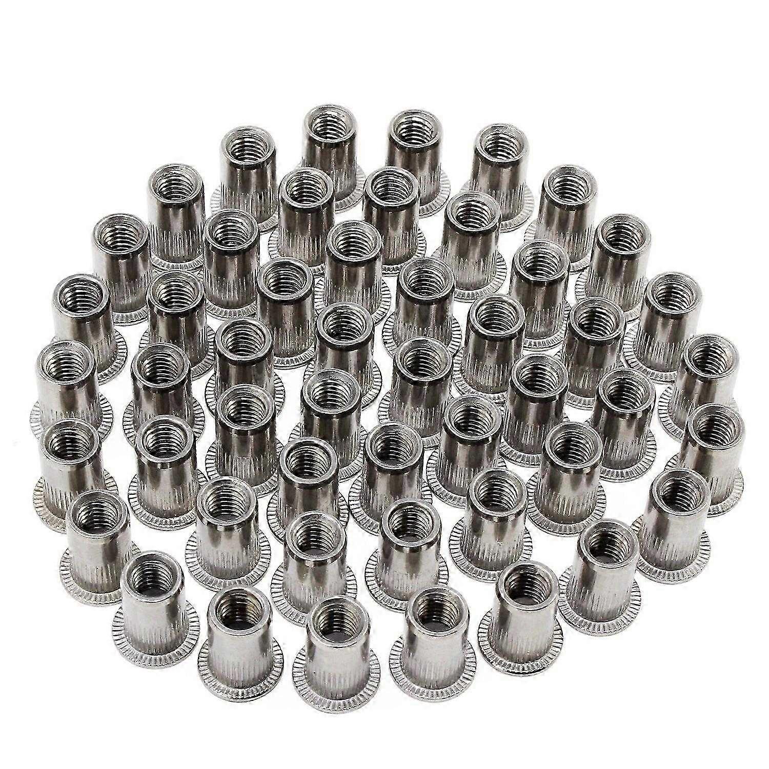 Stainless Steel Rivet Nuts, Flat Head with Threaded Insert Rivet Nuts Assorted