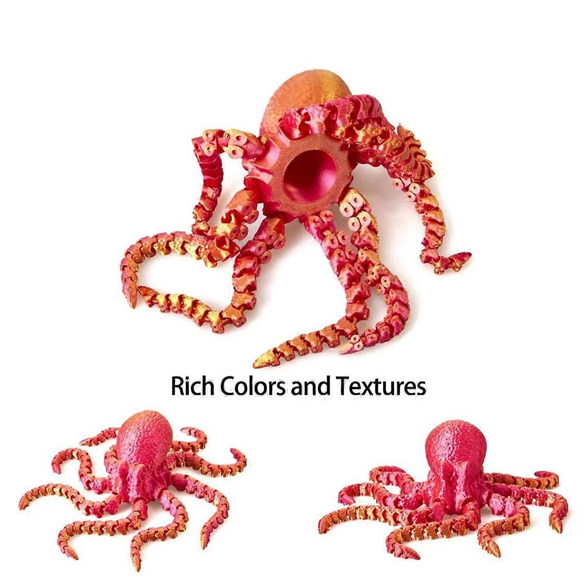 3D Printed Octopus Ornament Doll Toy for Kids,Radiant Red