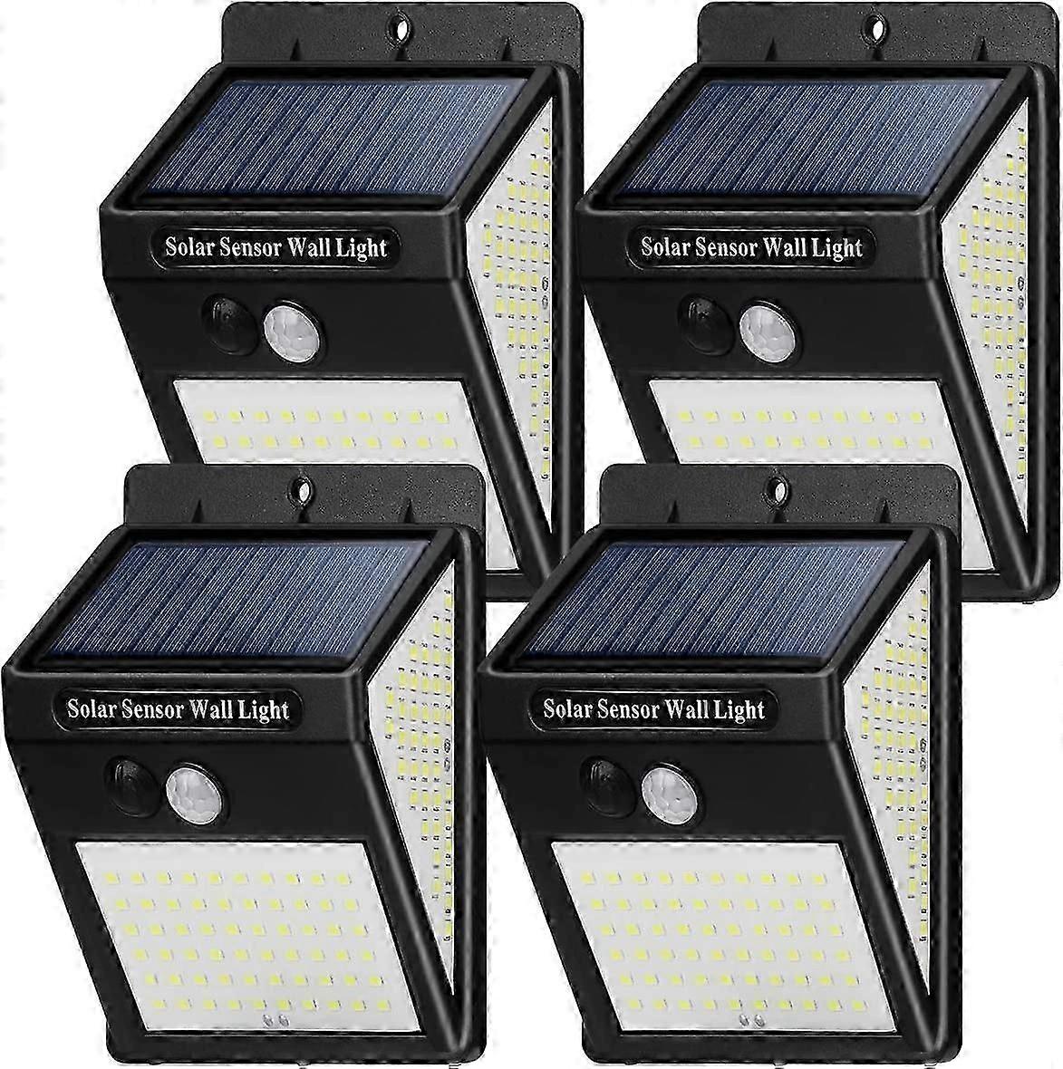 Solar Lights Outdoor,[4 Pack 144 LEDs] Waterproof Motion Sensor,3 Modes LED Spotlight[Energy Class A+]