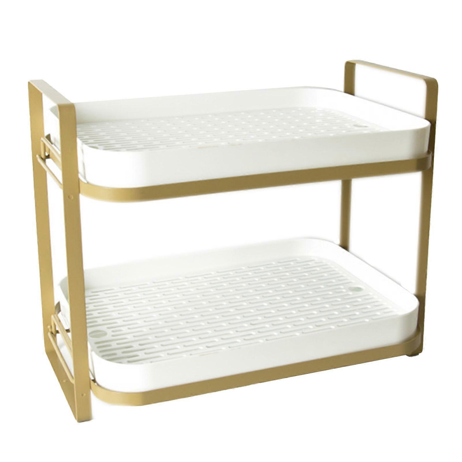 Double Layer Coffee Mug Holder Large Capacity Tea Set Storage Rack Kitchen Tray Drain Box Mug Stand