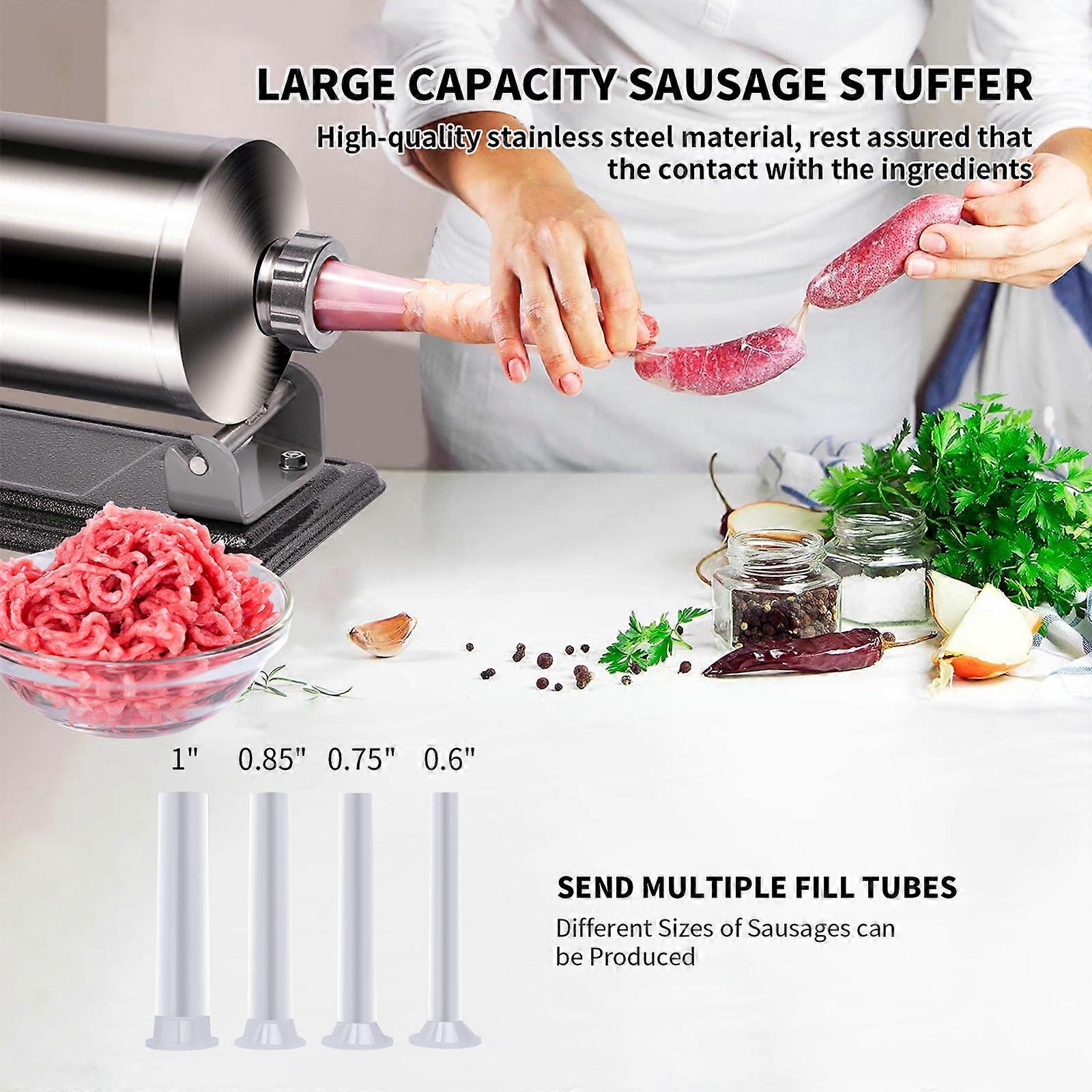 Desktop sausage stuffer, homemade sausage machine, bacon stainless steel minced meat hand-crank sausage stuffer