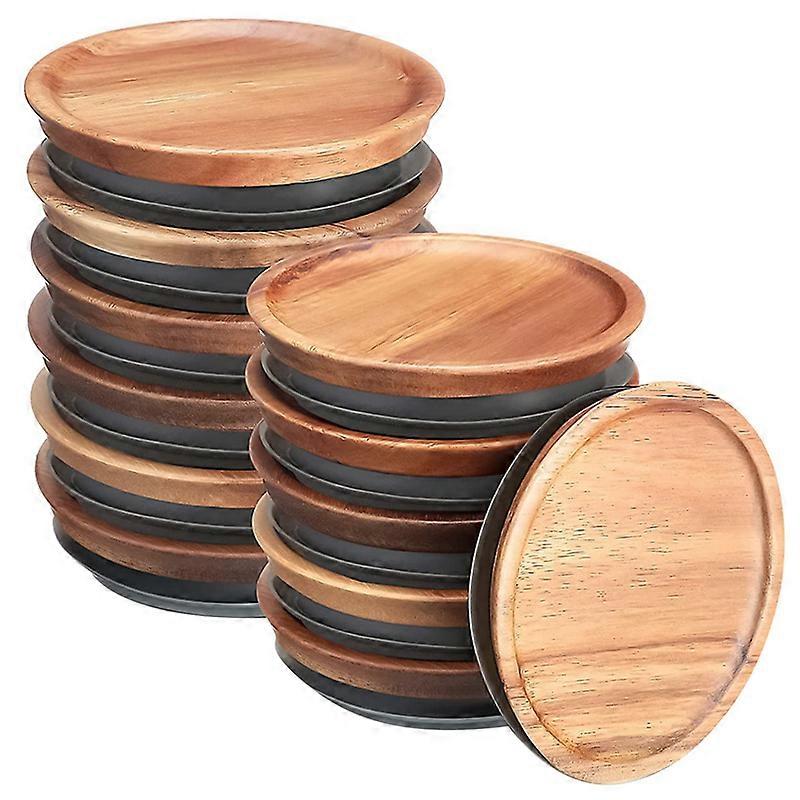 12Pcs 3.5 Inch Wide Mouth Mason Jar Lids with Airtight Silicone Seal