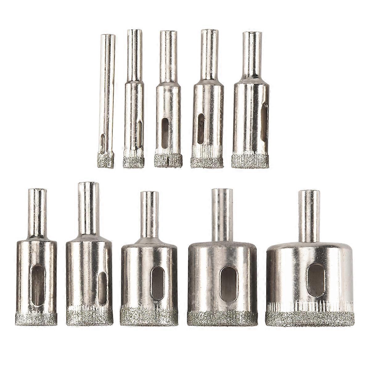 Diamond Drill Bits,10Pcs 6-32mm Hole Saw Diamond Drill Bit Hollow Core Drill Bit Set for Diamond Coa