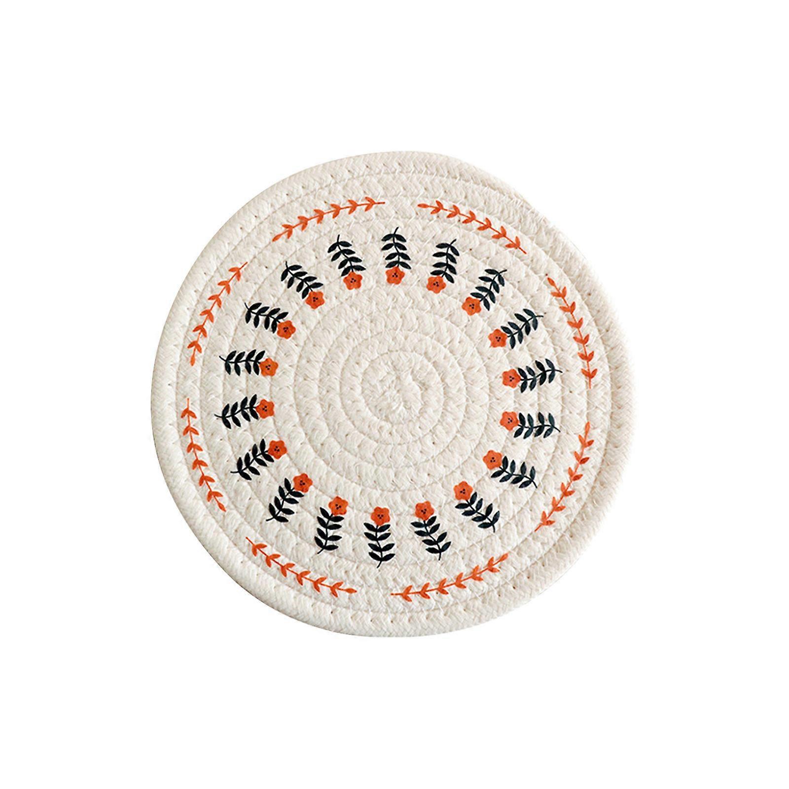 And Linen Woven Thermal Insulation Household Meal Scald Table Mat 2pc Reusable