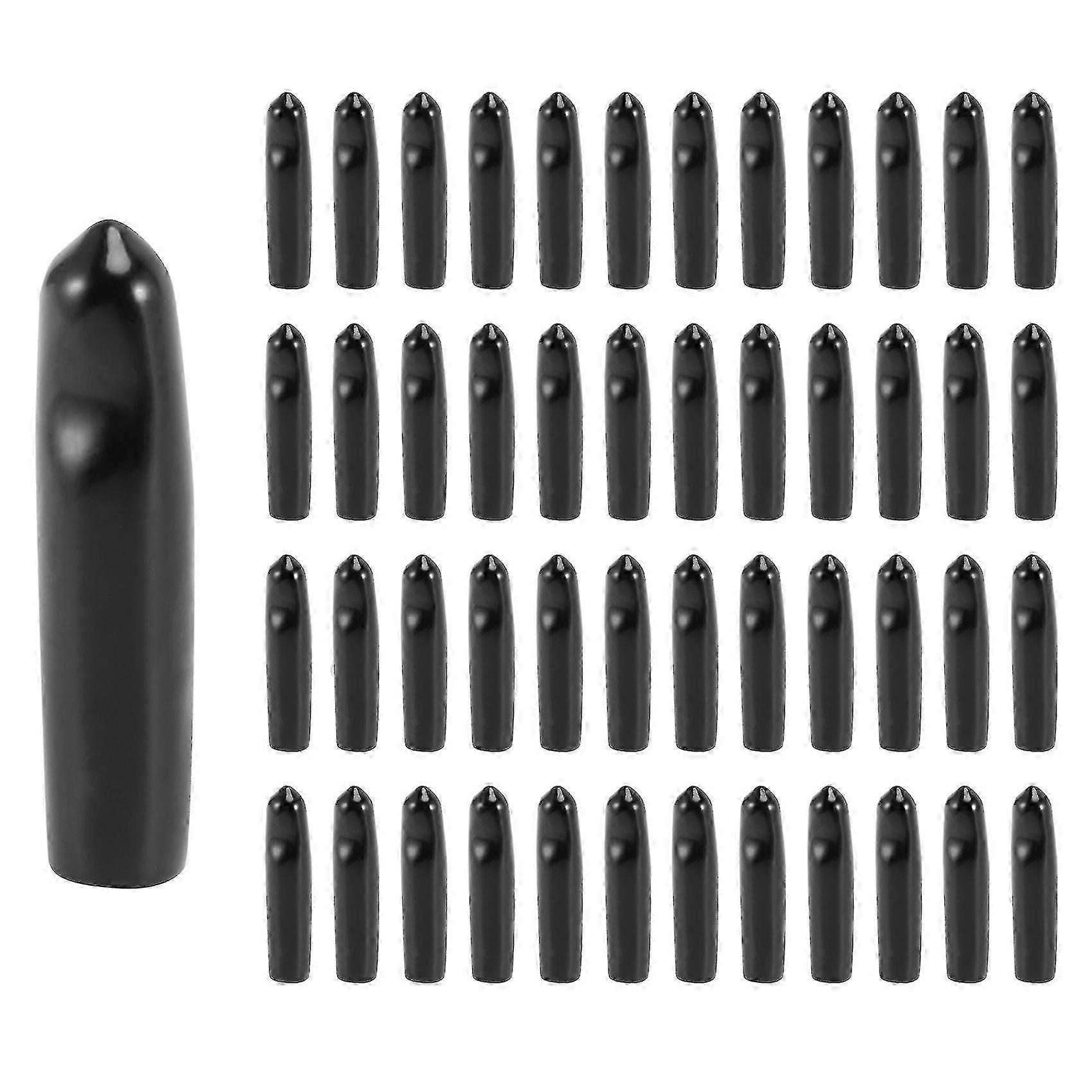 48pcs Black Rubber Liquor Pourer Spout Dust Covers