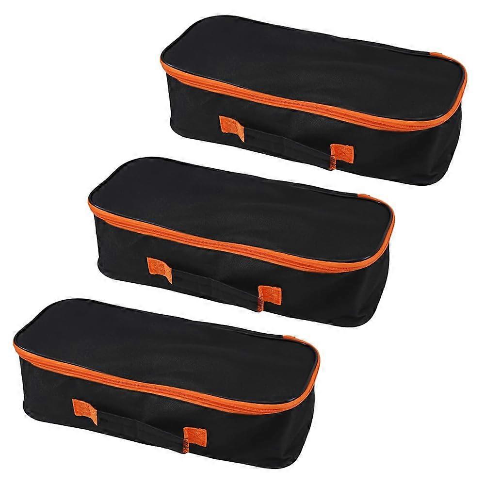 3 Pack 12 Inch Zippered Tool Bag for Mechanics - Durable Organizer with Multiple Compartments and Heavy-Duty Material